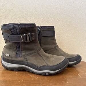 Merrell Murren Strap Olive Green Leather Waterproof Ankle Snow Boots Size 7.5